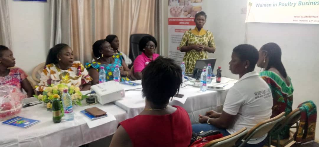 Madam Evelyn of Ghana Poultry Project giving the opening remarks